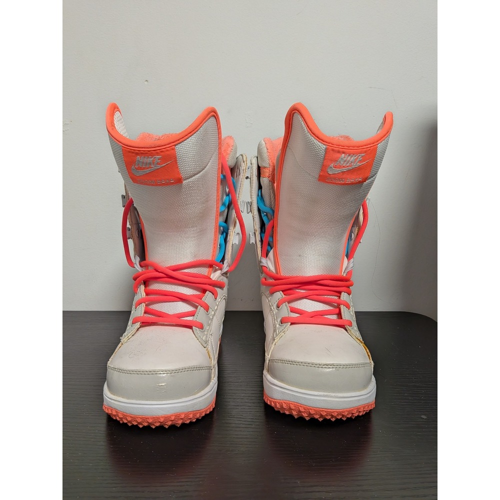 Nike Zoom BAXA Snowboard Boots Womens 6.5 White Coral Blue 407717-100 - Picture 4 of 15